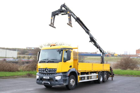 Mercedes Arocs 2533 Atlas Crane Faltbed truck fro sale comvex trucks uk export