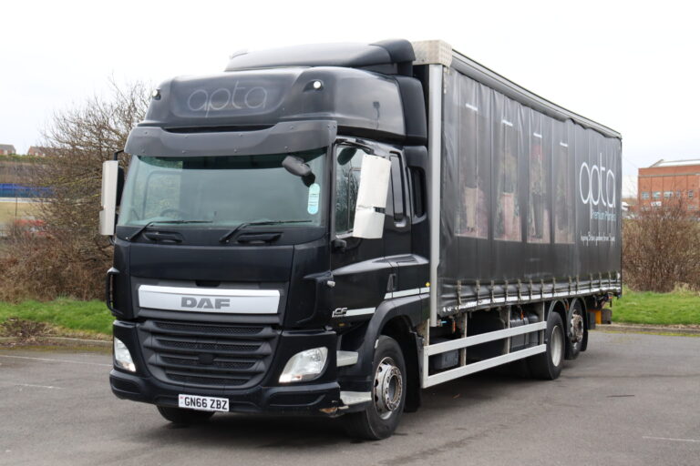 DAF CF 370 6x2 Rearlift Curtainside truck for sale comvex trucks uk export